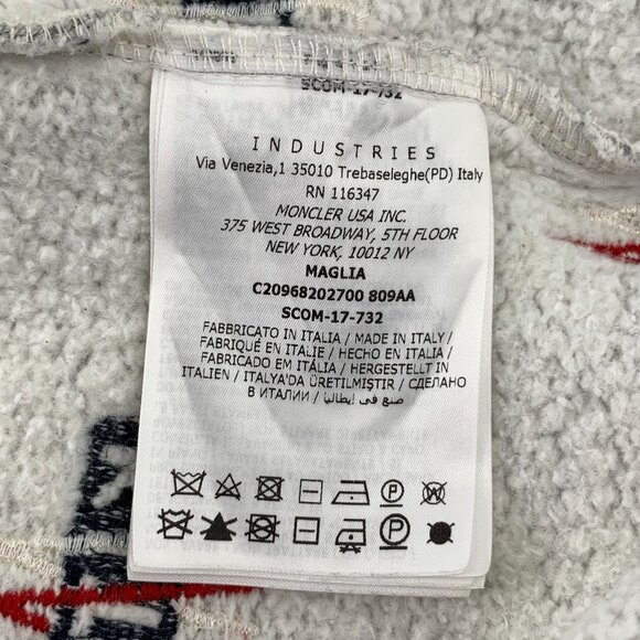 Moncler X Kith Gray Logo Hoodie M Cotton Blend Mens Casualwear - Picture 7 of 8